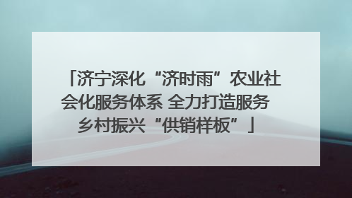 济宁深化“济时雨”农业社会化服务体系 全力打造服务乡村振兴“供销样板”