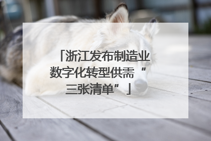 浙江发布制造业数字化转型供需“三张清单”