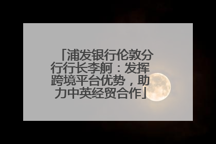 浦发银行伦敦分行行长李舸：发挥跨境平台优势，助力中英经贸合作
