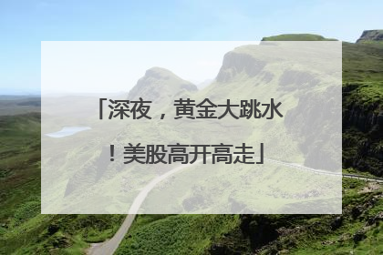 深夜，黄金大跳水！美股高开高走