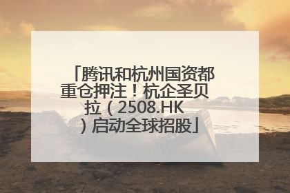 腾讯和杭州国资都重仓押注！杭企圣贝拉（2508.HK）启动全球招股