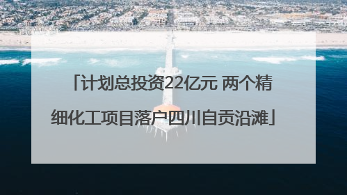 计划总投资22亿元 两个精细化工项目落户四川自贡沿滩