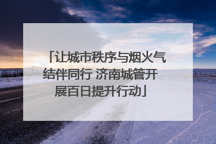 让城市秩序与烟火气结伴同行 济南城管开展百日提升行动