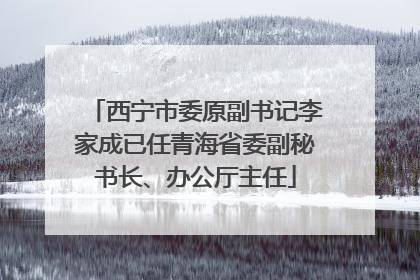 西宁市委原副书记李家成已任青海省委副秘书长、办公厅主任
