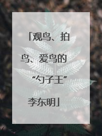 观鸟、拍鸟、爱鸟的“勺子王”李东明