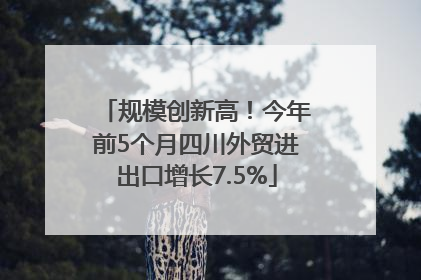 规模创新高！今年前5个月四川外贸进出口增长7.5%
