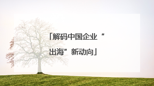 解码中国企业“出海”新动向