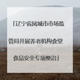 辽宁省凤城市市场监管局开展养老机构食堂食品安全专项整治
