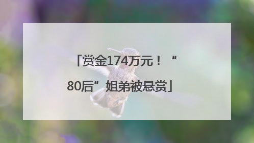 赏金174万元！“80后”姐弟被悬赏