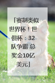 赛制类似世界杯！世俱杯：32队争霸 总奖金10亿美元
