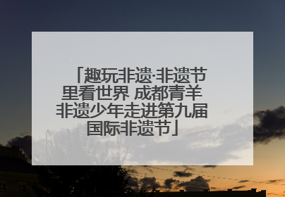 趣玩非遗·非遗节里看世界 成都青羊非遗少年走进第九届国际非遗节