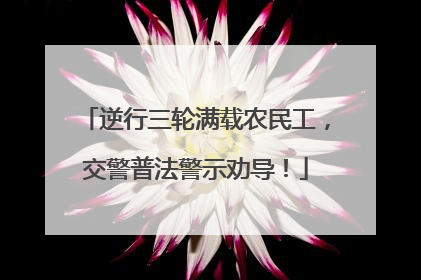 逆行三轮满载农民工，交警普法警示劝导！