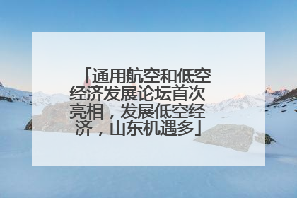 通用航空和低空经济发展论坛首次亮相，发展低空经济，山东机遇多