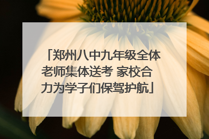 郑州八中九年级全体老师集体送考 家校合力为学子们保驾护航