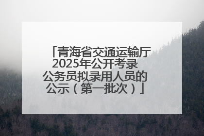 青海省交通运输厅2025年公开考录公务员拟录用人员的公示（第一批次）