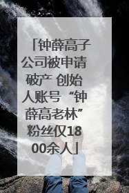 钟薛高子公司被申请破产 创始人账号“钟薛高老林”粉丝仅1800余人