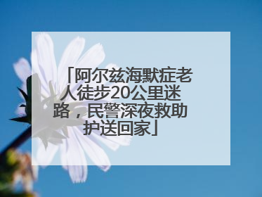 阿尔兹海默症老人徒步20公里迷路，民警深夜救助护送回家