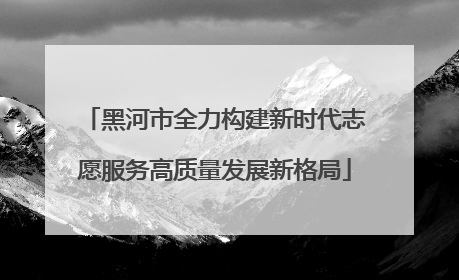 黑河市全力构建新时代志愿服务高质量发展新格局