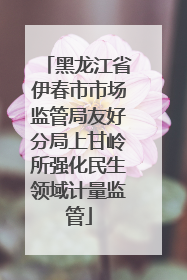 黑龙江省伊春市市场监管局友好分局上甘岭所强化民生领域计量监管