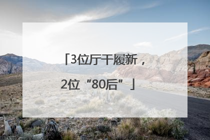 3位厅干履新，2位“80后”