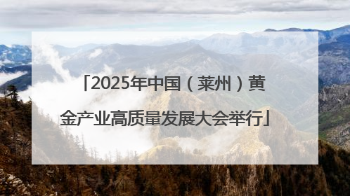 2025年中国（莱州）黄金产业高质量发展大会举行