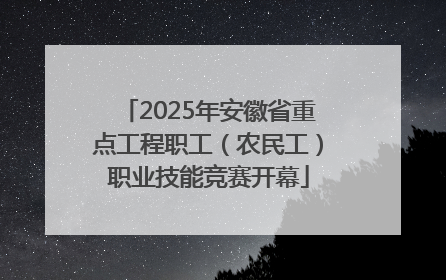 2025年安徽省重点工程职工（农民工）职业技能竞赛开幕