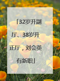 32岁升副厅、38岁升正厅，刘会英有新职