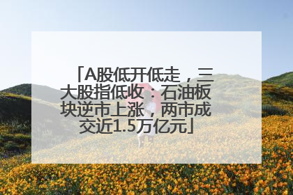 A股低开低走，三大股指低收：石油板块逆市上涨，两市成交近1.5万亿元