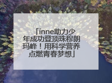 inne助力少年成功登顶珠穆朗玛峰！用科学营养点燃青春梦想